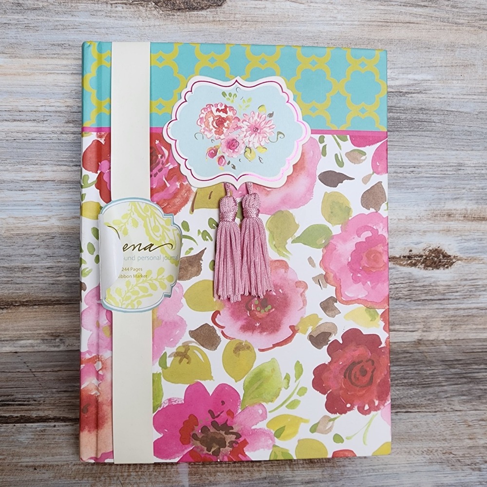 Dena Designs CR Gibson Floral Bound Personal Journal 244 Pages Pink Tassels NEW